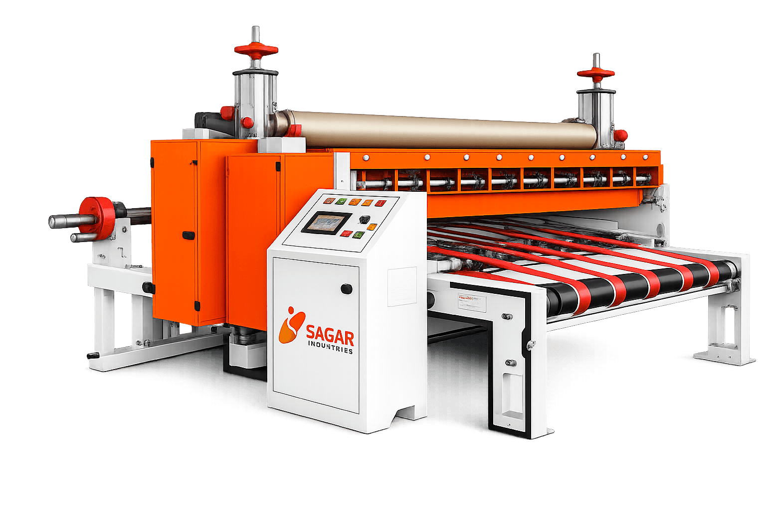Paper roll to sheet cutting and flexo printing machine
